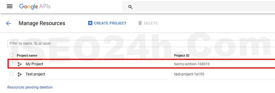 Manage resources from google developer