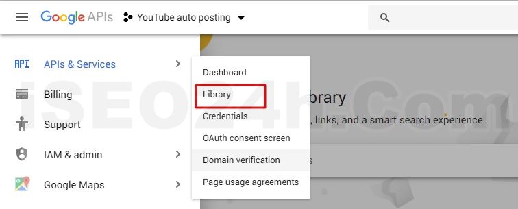 enable YouTube data API V3