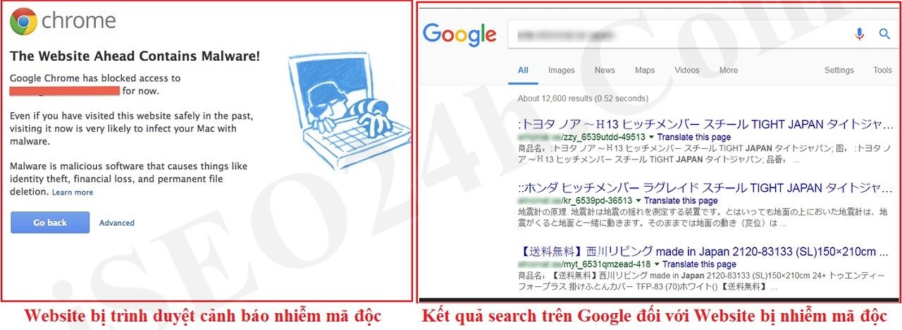 Một trong những dấu hiệu nhận biết website bị nhiễm mã độc