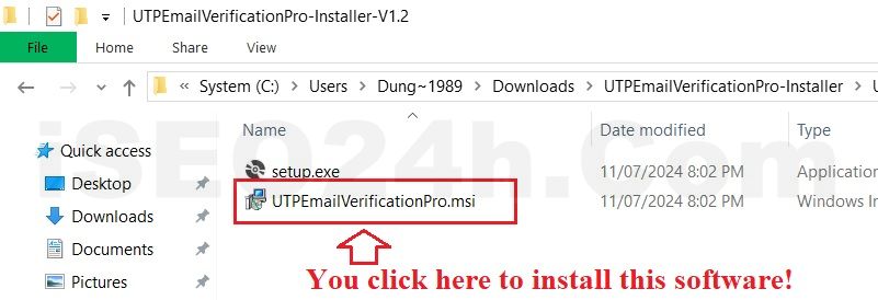 Click on UTPEmailVerificationPro to install this software