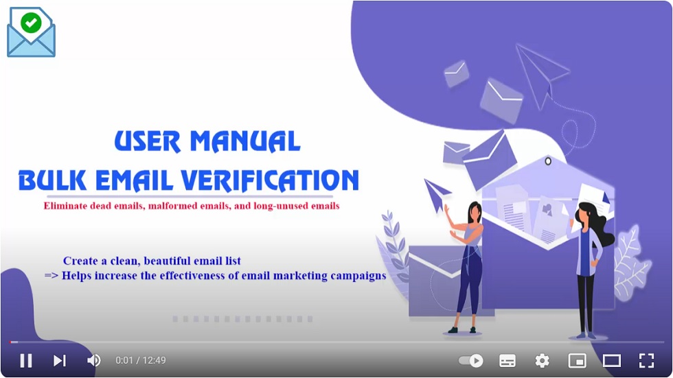 Video instructions on how to use bulk email verification software from A to Z